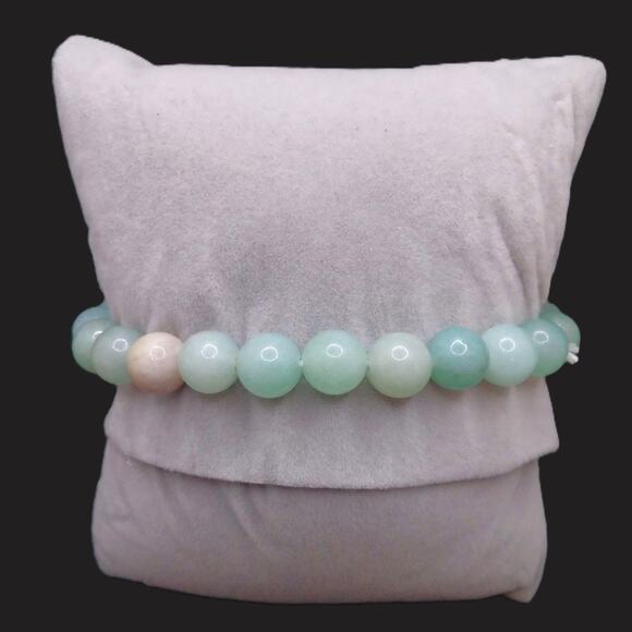 Amazonite Beaded Bracelet 8mm Gemstones Handmade Unisex Stretch Stackable NEW - Picture 5 of 10